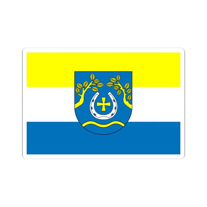 POL gmina Nowosolna flag (Poland) STICKER Vinyl Kiss-Cut Decal 4 Inch White - The Sticker Space