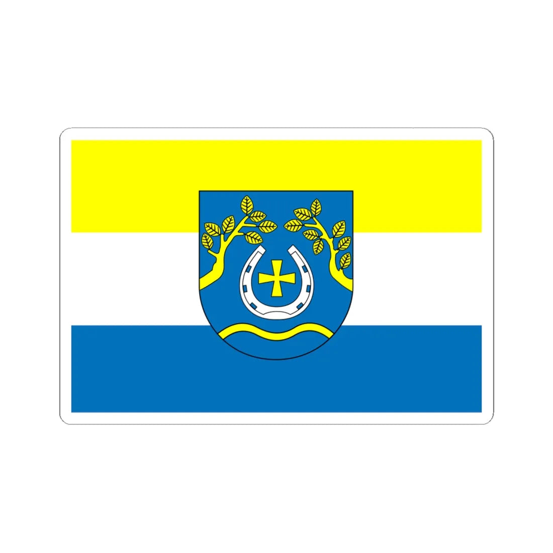 POL gmina Nowosolna flag (Poland) STICKER Vinyl Kiss-Cut Decal 6 Inch White - The Sticker Space