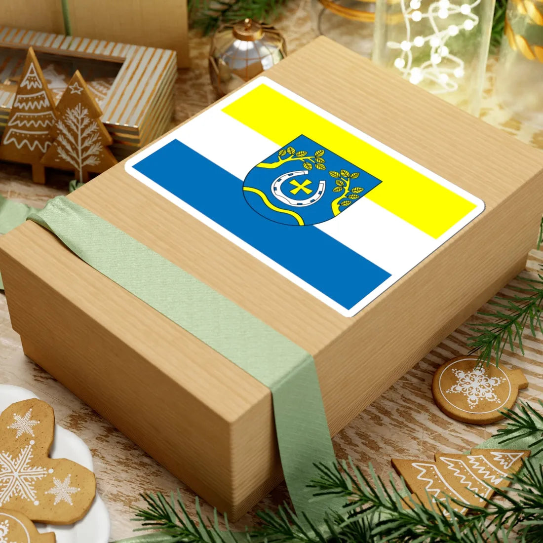 POL gmina Nowosolna flag (Poland) STICKER Vinyl Kiss-Cut Decal - The Sticker Space