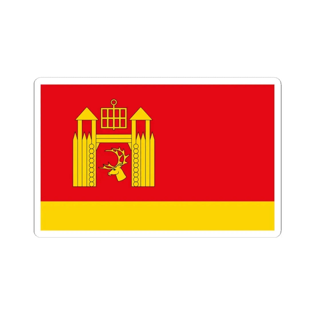 POL gmina Łomza flag (Poland) STICKER Vinyl Kiss-Cut Decal 4 Inch White - The Sticker Space