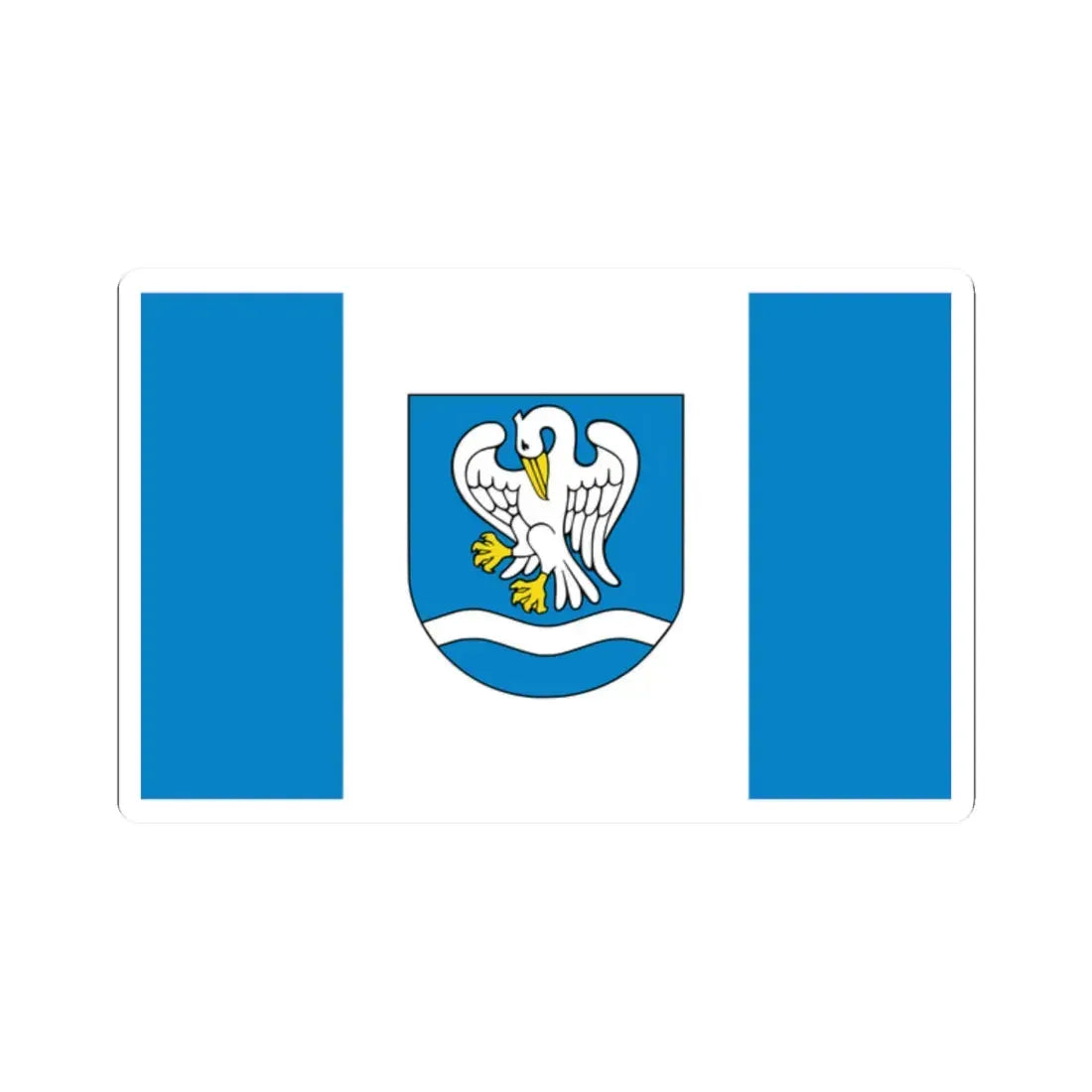 POL gmina Łowicz flag (Poland) STICKER Vinyl Kiss-Cut Decal 2 Inch White - The Sticker Space