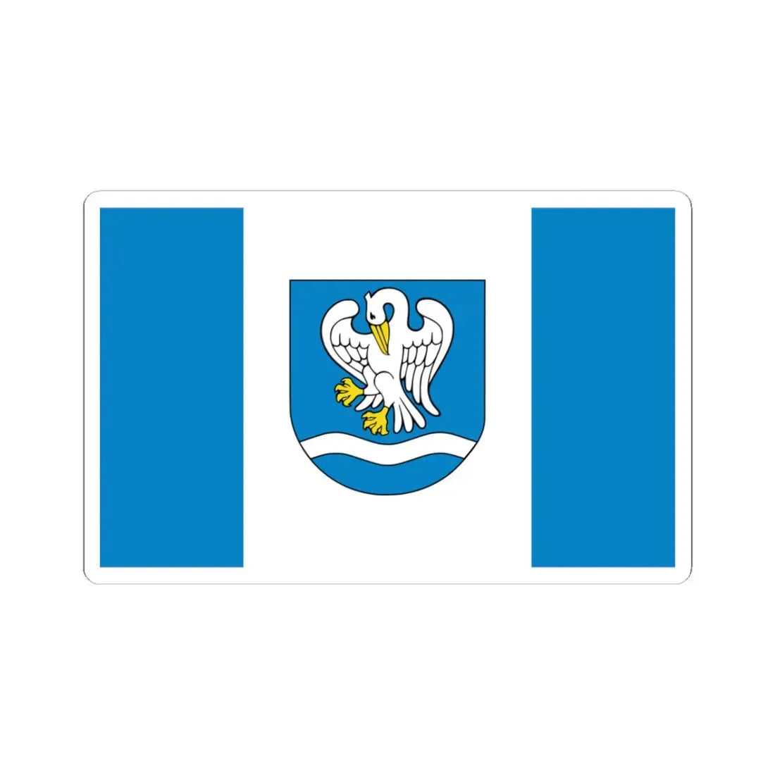 POL gmina Łowicz flag (Poland) STICKER Vinyl Kiss-Cut Decal 3 Inch White - The Sticker Space