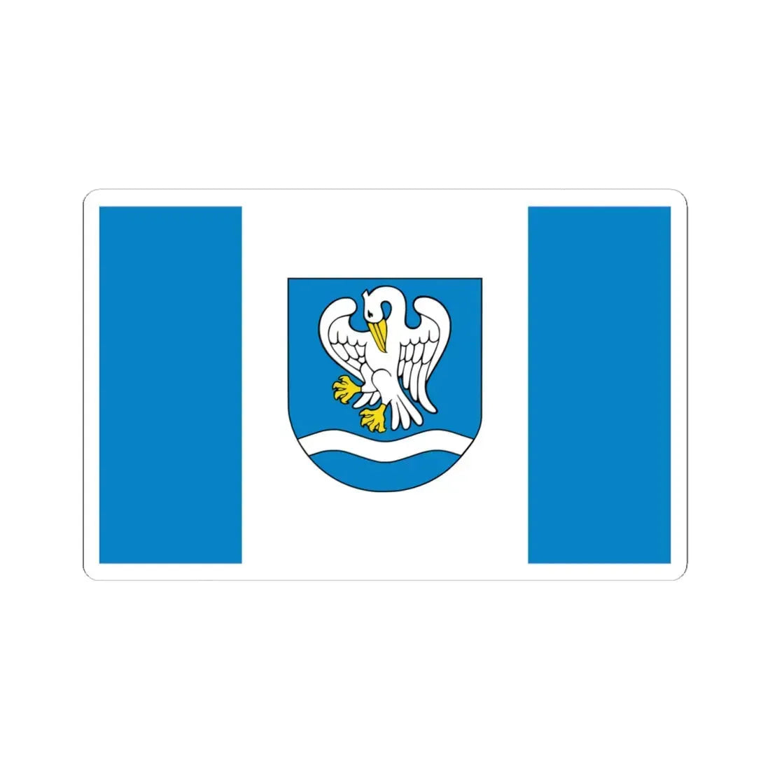 POL gmina Łowicz flag (Poland) STICKER Vinyl Kiss-Cut Decal 4 Inch White - The Sticker Space