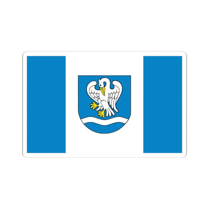 POL gmina Łowicz flag (Poland) STICKER Vinyl Kiss-Cut Decal 4 Inch White - The Sticker Space