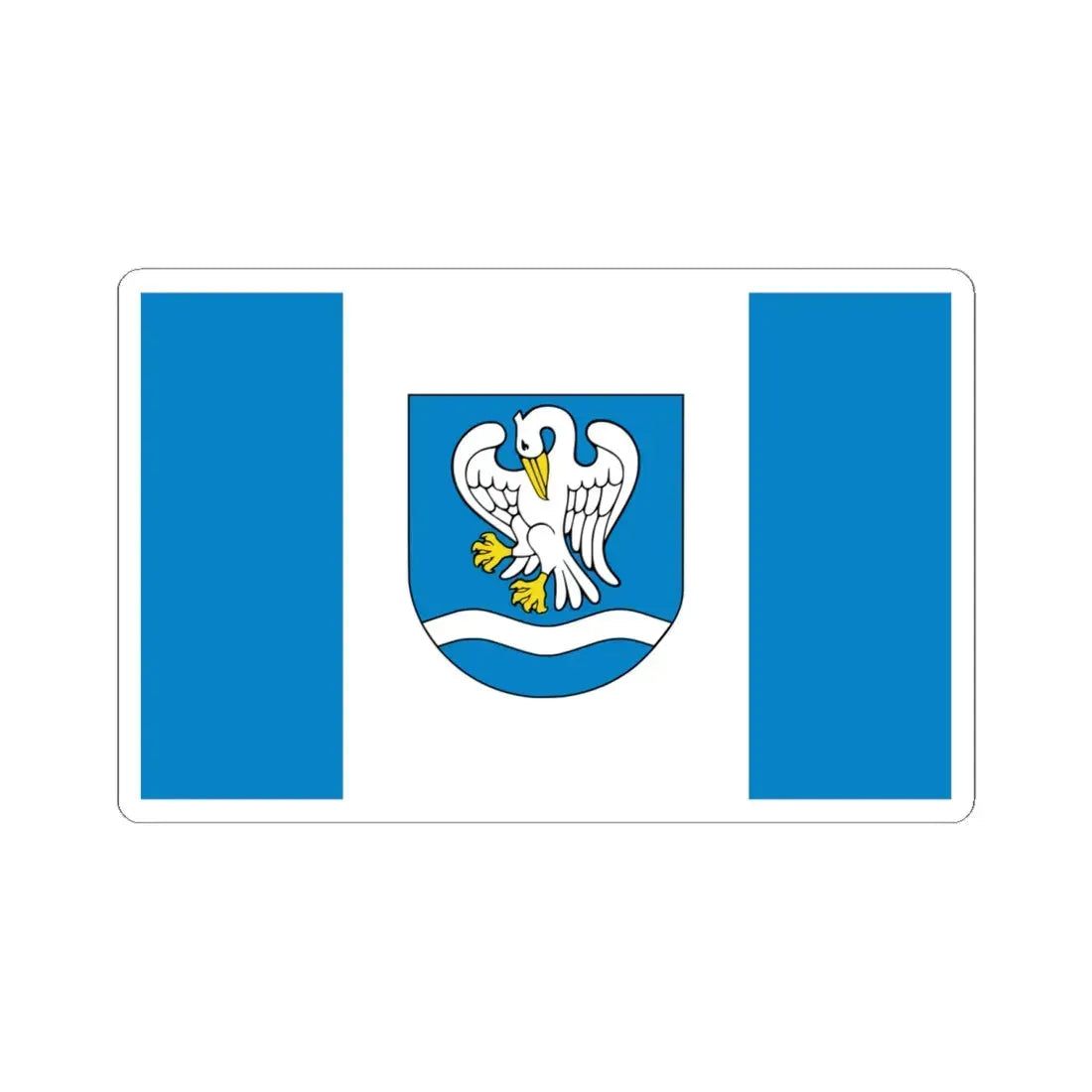 POL gmina Łowicz flag (Poland) STICKER Vinyl Kiss-Cut Decal 6 Inch White - The Sticker Space