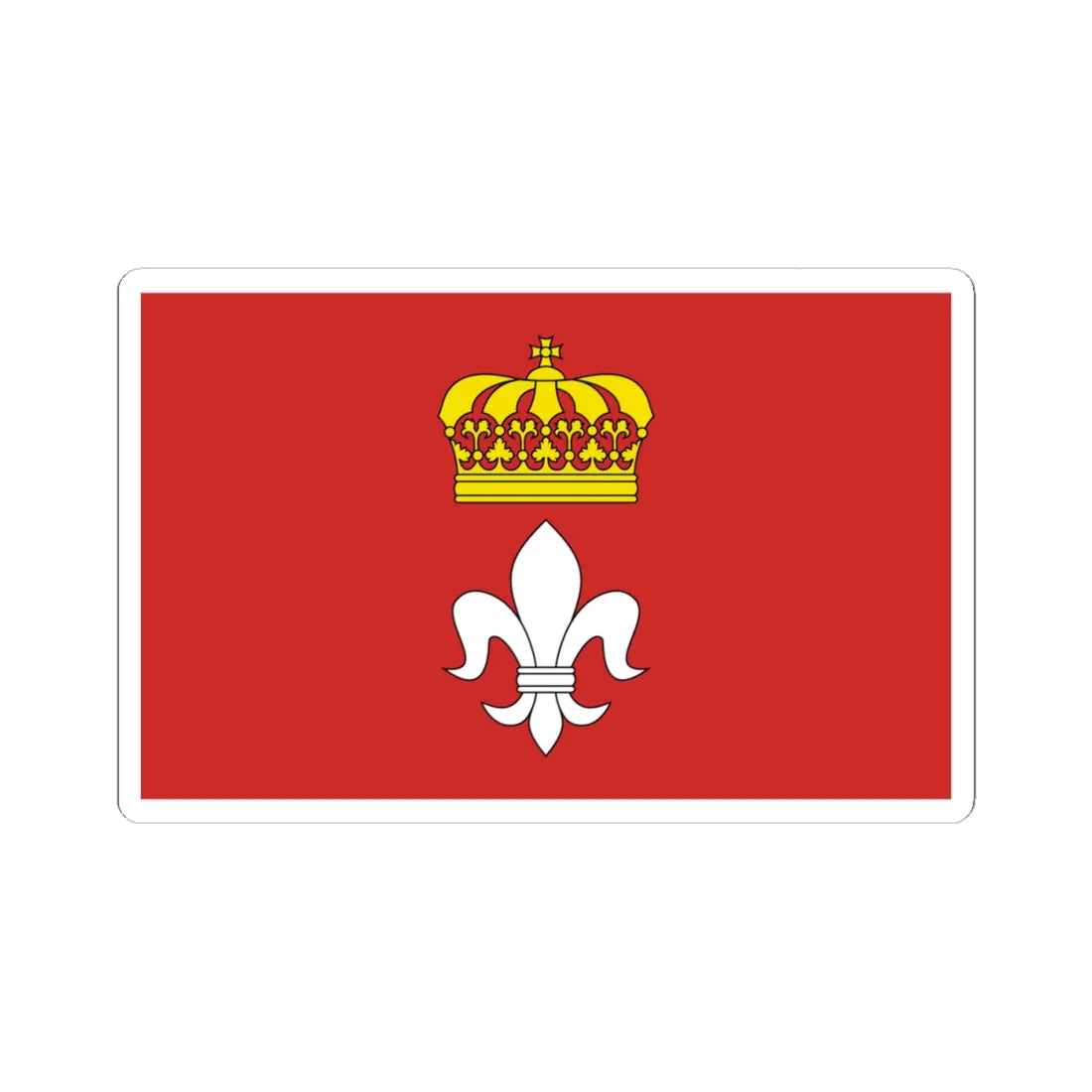 POL gmina Sieradz flag (Poland) STICKER Vinyl Kiss-Cut Decal 4 Inch White - The Sticker Space