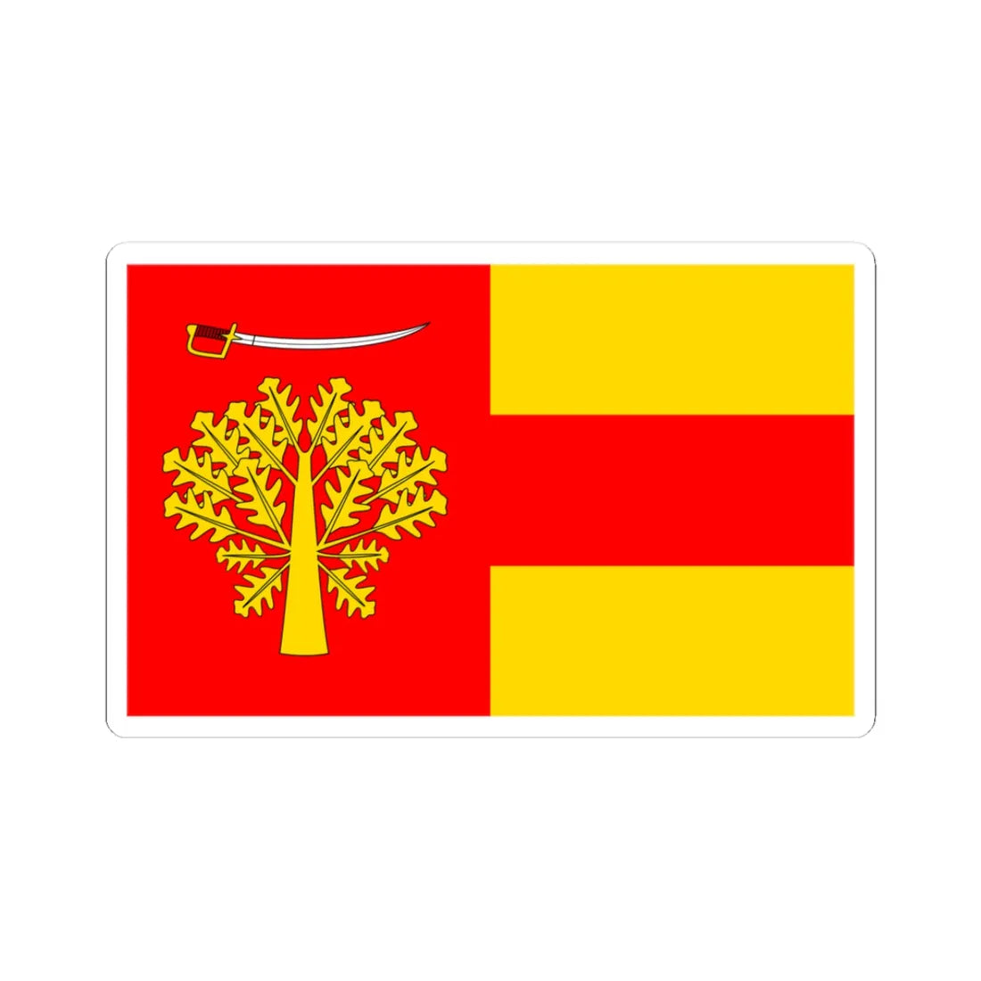 POL gmina Sobolew flag (Poland) STICKER Vinyl Kiss-Cut Decal 3 Inch White - The Sticker Space