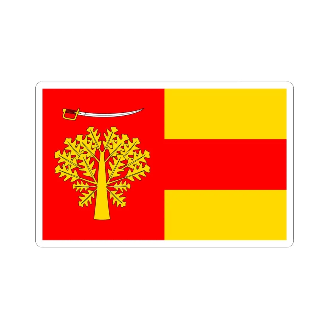 POL gmina Sobolew flag (Poland) STICKER Vinyl Kiss-Cut Decal 4 Inch White - The Sticker Space