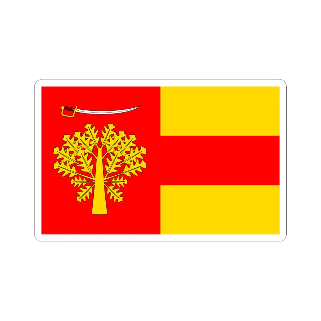 POL gmina Sobolew flag (Poland) STICKER Vinyl Kiss-Cut Decal 6 Inch White - The Sticker Space