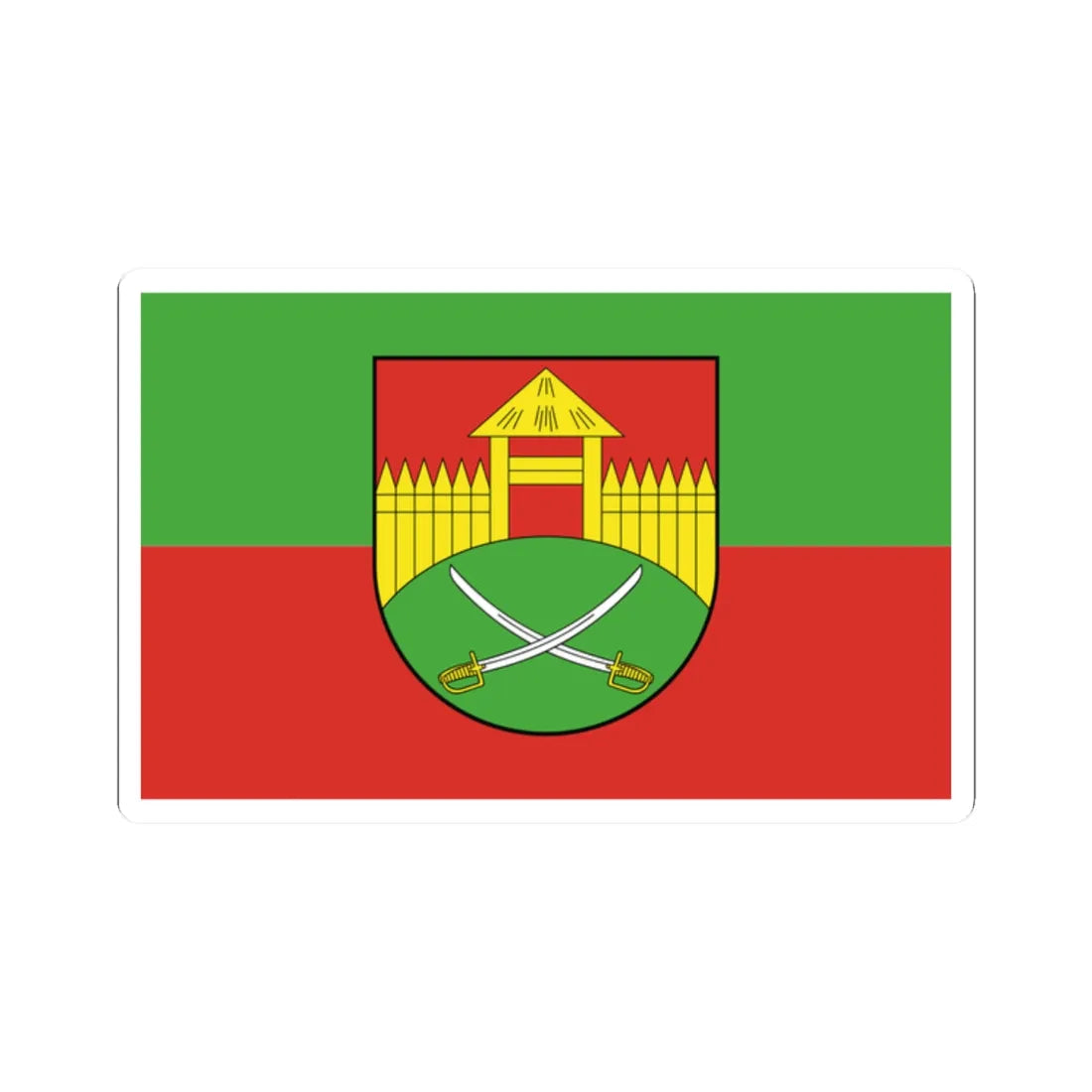 POL gmina Sonsk flag (Poland) STICKER Vinyl Kiss-Cut Decal 2 Inch White - The Sticker Space