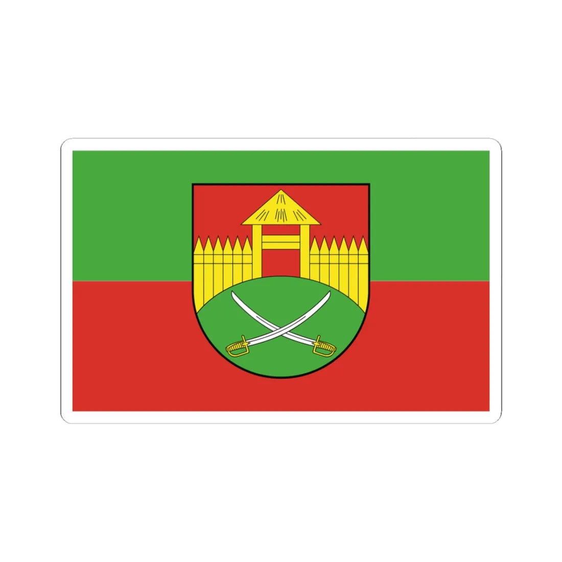 POL gmina Sonsk flag (Poland) STICKER Vinyl Kiss-Cut Decal 3 Inch White - The Sticker Space