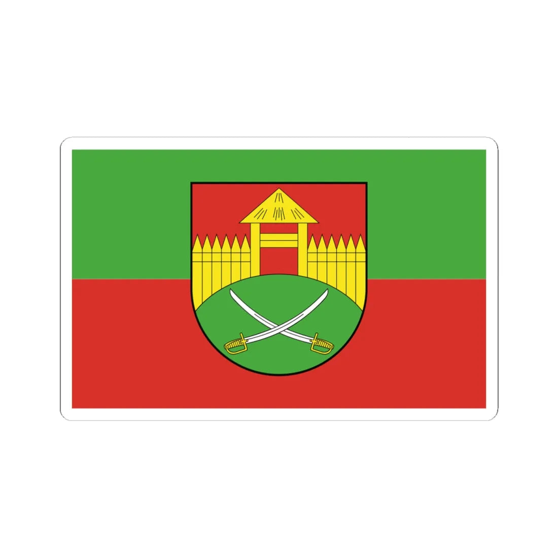 POL gmina Sonsk flag (Poland) STICKER Vinyl Kiss-Cut Decal 4 Inch White - The Sticker Space