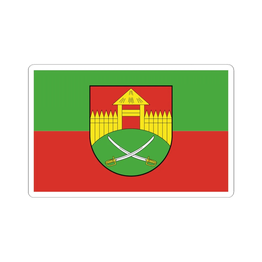 POL gmina Sonsk flag (Poland) STICKER Vinyl Kiss-Cut Decal 6 Inch White - The Sticker Space