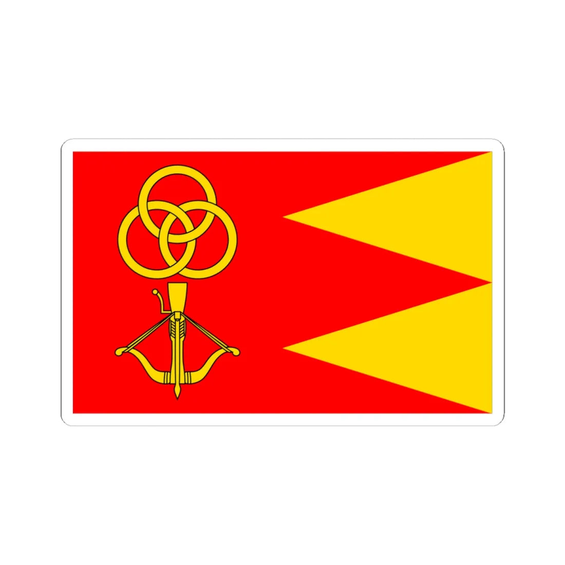 POL gmina Strzelce flag (Poland) STICKER Vinyl Kiss-Cut Decal 4 Inch White - The Sticker Space