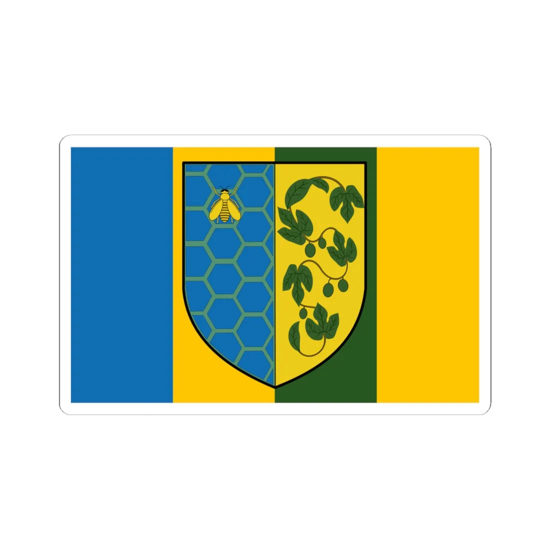 POL gmina Swierczow flag (Poland) STICKER Vinyl Kiss-Cut Decal 4 Inch White - The Sticker Space