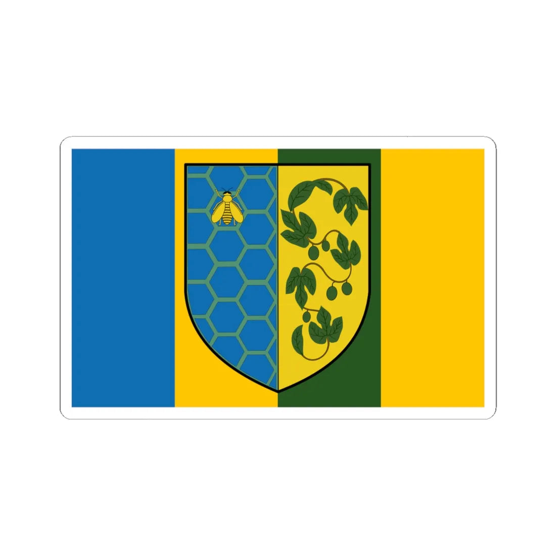 POL gmina Swierczow flag (Poland) STICKER Vinyl Kiss-Cut Decal 6 Inch White - The Sticker Space