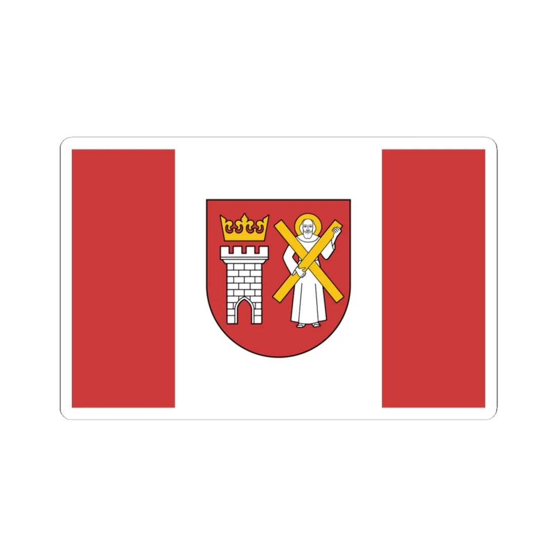 POL gmina Szaflary flag (Poland) STICKER Vinyl Kiss-Cut Decal 3 Inch White - The Sticker Space