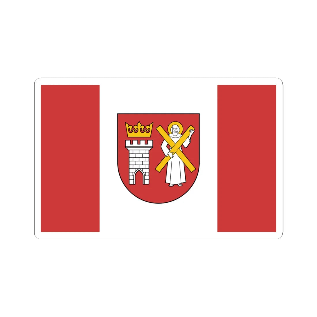 POL gmina Szaflary flag (Poland) STICKER Vinyl Kiss-Cut Decal 4 Inch White - The Sticker Space