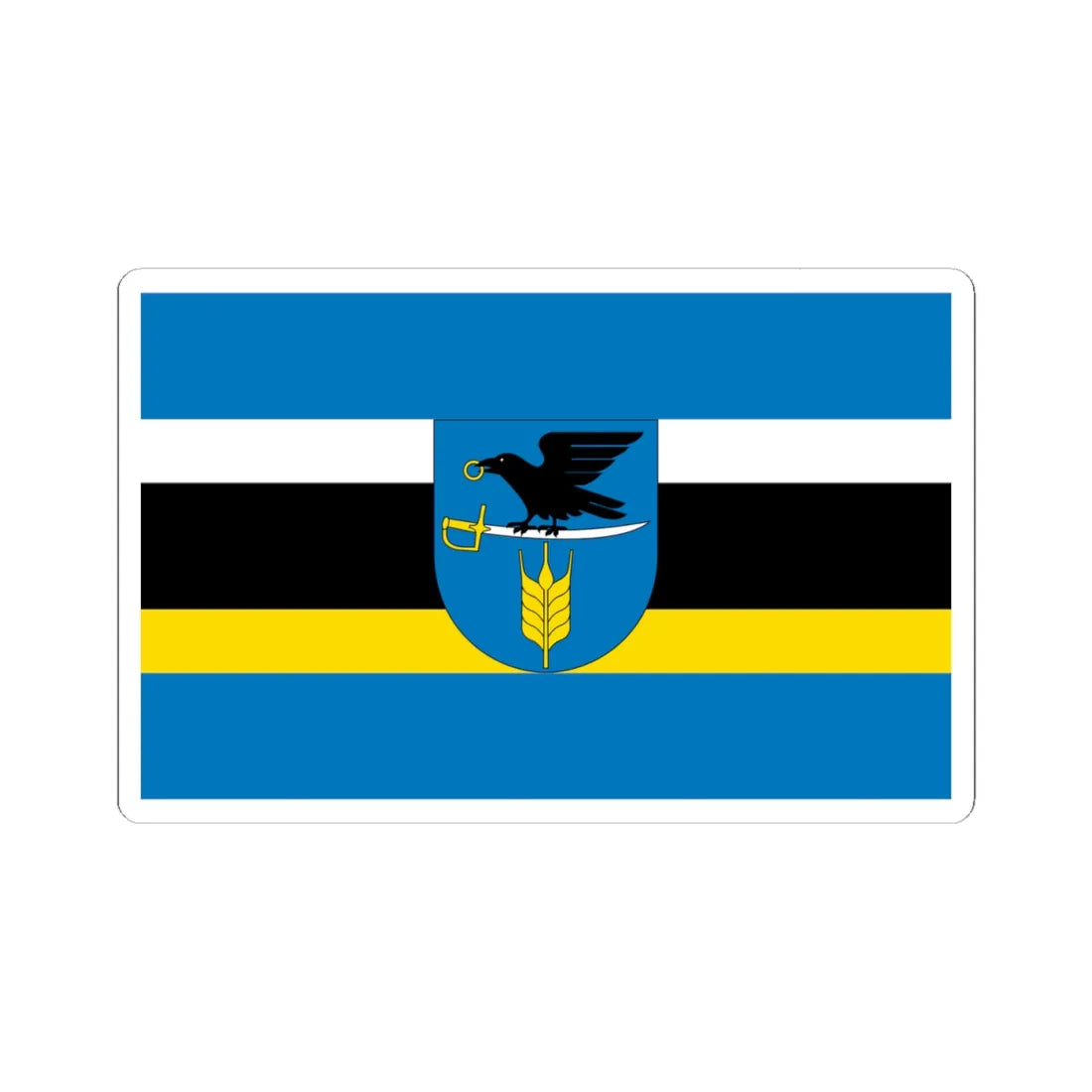 POL gmina Szepietowo flag (Poland) STICKER Vinyl Kiss-Cut Decal 4 Inch White - The Sticker Space