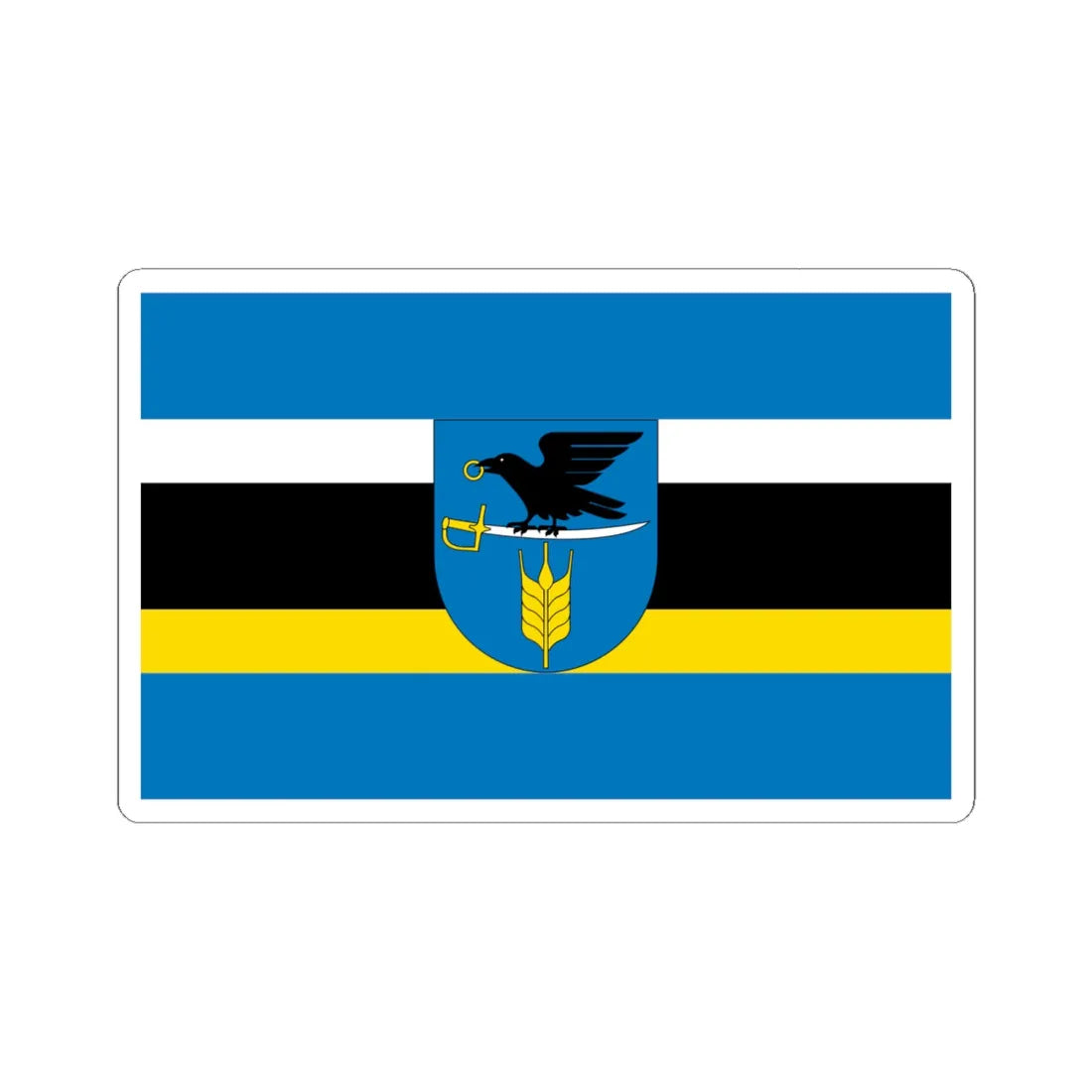 POL gmina Szepietowo flag (Poland) STICKER Vinyl Kiss-Cut Decal 6 Inch White - The Sticker Space