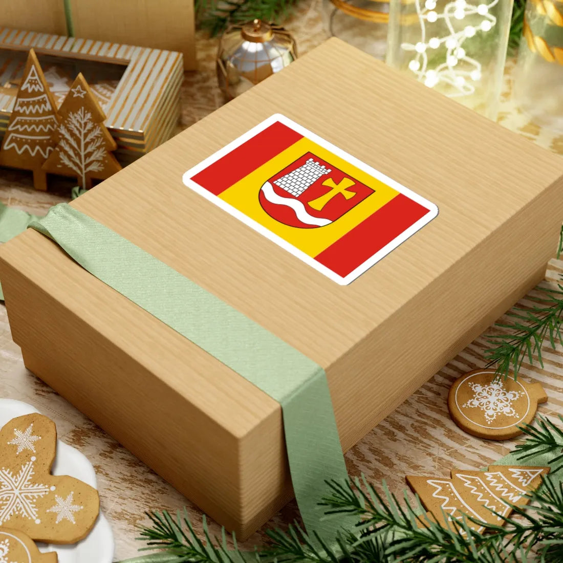 POL gmina Tomice flag (Poland) STICKER Vinyl Kiss-Cut Decal - The Sticker Space