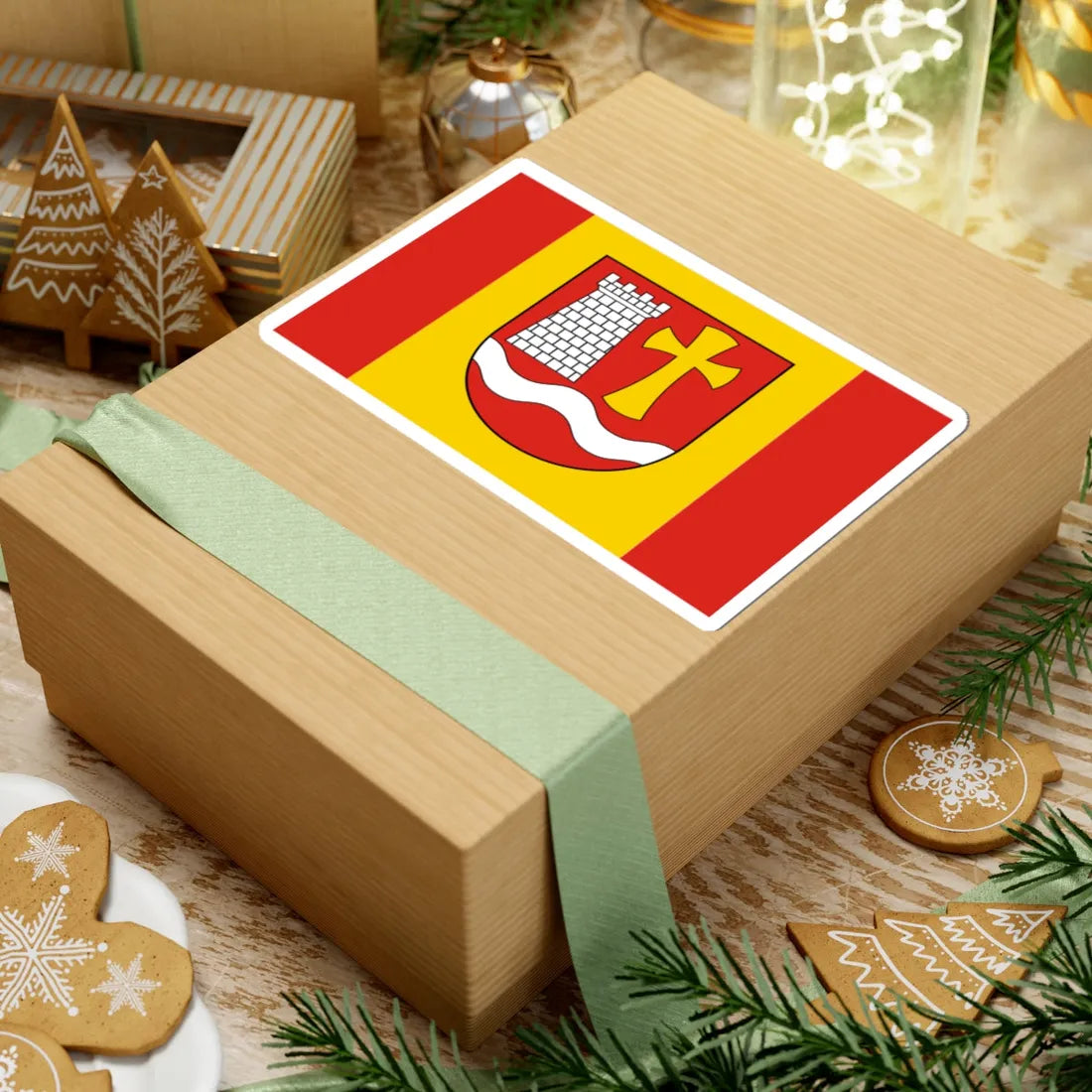 POL gmina Tomice flag (Poland) STICKER Vinyl Kiss-Cut Decal - The Sticker Space