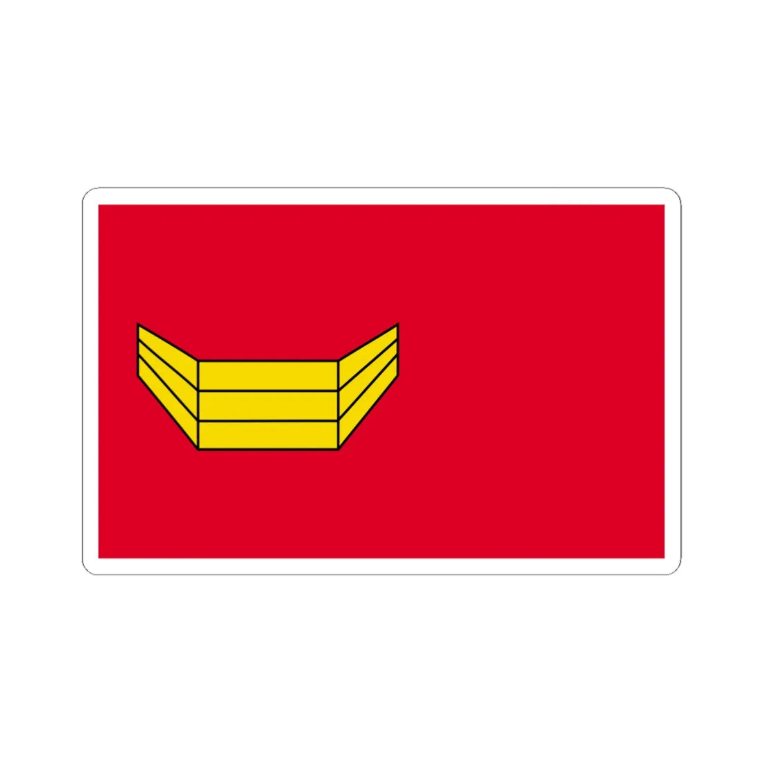 POL gmina Turobin flag (Poland) STICKER Vinyl Kiss-Cut Decal 6 Inch White - The Sticker Space