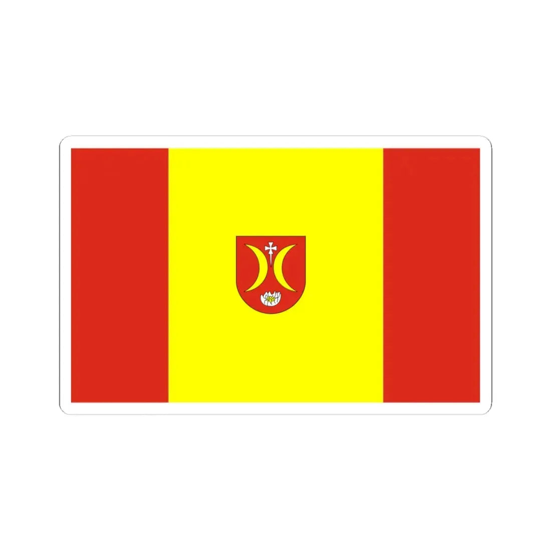 POL gmina Turosn Koscielna flag (Poland) STICKER Vinyl Kiss-Cut Decal 4 Inch White - The Sticker Space