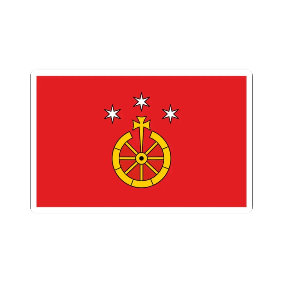 POL gmina Tyrawa Wołoska flag (Poland) STICKER Vinyl Kiss-Cut Decal 2 Inch White - The Sticker Space