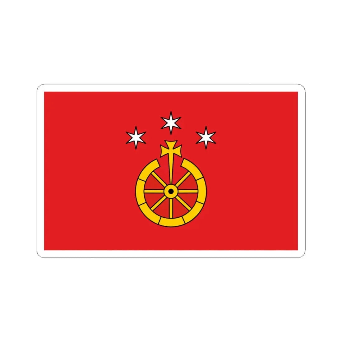 POL gmina Tyrawa Wołoska flag (Poland) STICKER Vinyl Kiss-Cut Decal 6 Inch White - The Sticker Space