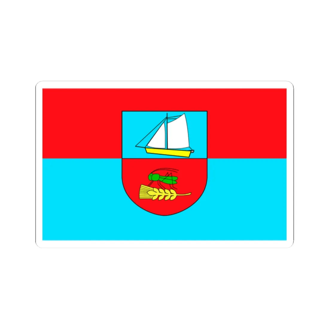 POL gmina Ustka flag (Poland) STICKER Vinyl Kiss-Cut Decal 2 Inch White - The Sticker Space
