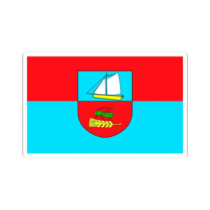 POL gmina Ustka flag (Poland) STICKER Vinyl Kiss-Cut Decal 3 Inch White - The Sticker Space