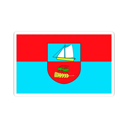 POL gmina Ustka flag (Poland) STICKER Vinyl Kiss-Cut Decal 4 Inch White - The Sticker Space