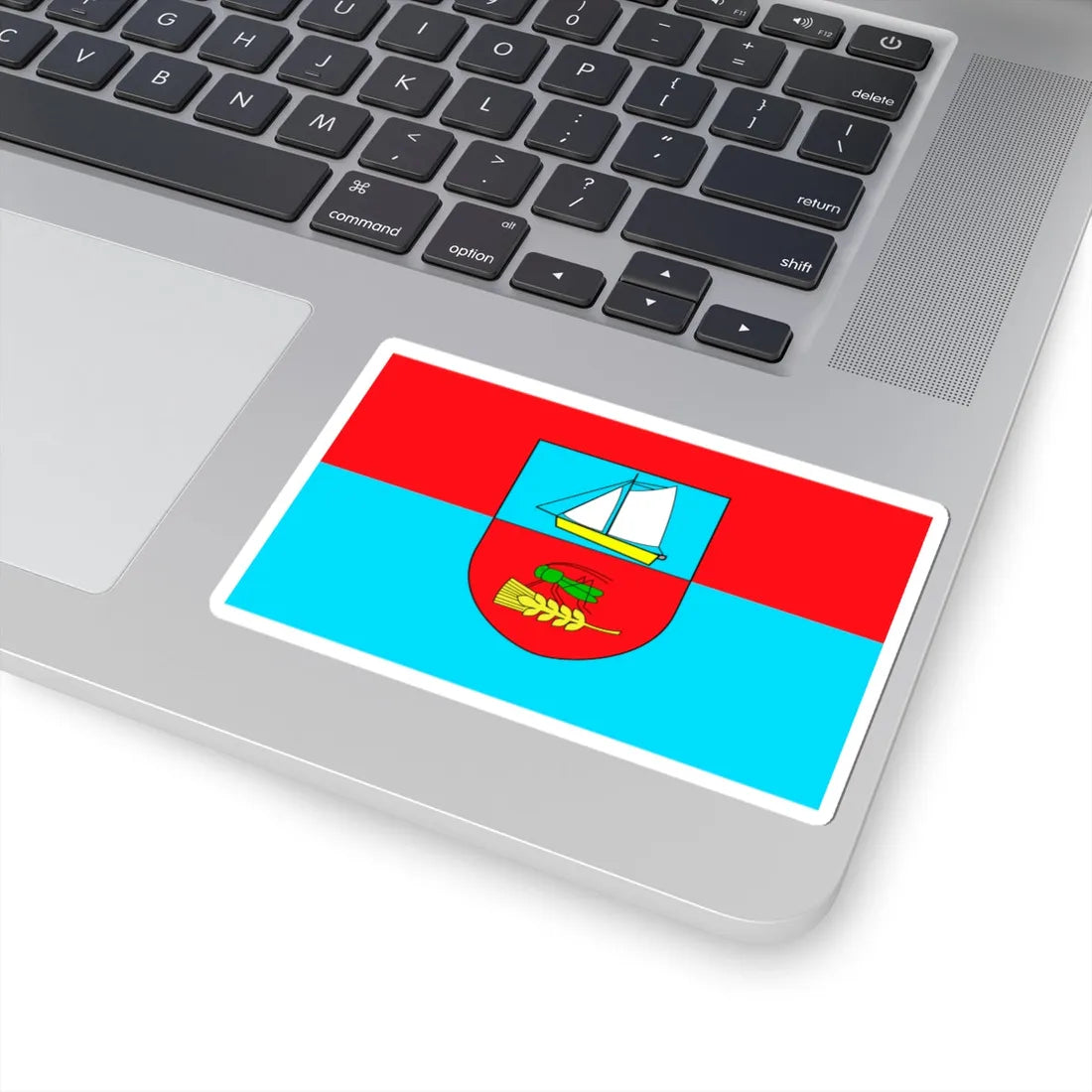 POL gmina Ustka flag (Poland) STICKER Vinyl Kiss-Cut Decal - The Sticker Space