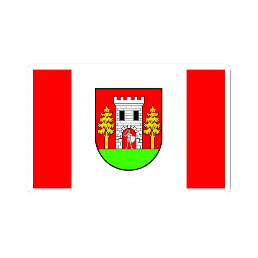 POL gmina Wielbark flag (Poland) STICKER Vinyl Kiss-Cut Decal 2 Inch White - The Sticker Space