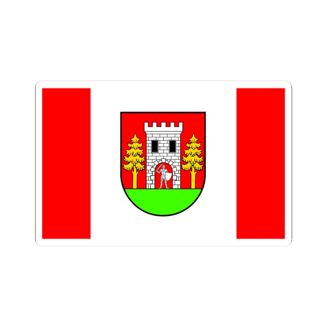 POL gmina Wielbark flag (Poland) STICKER Vinyl Kiss-Cut Decal 3 Inch White - The Sticker Space