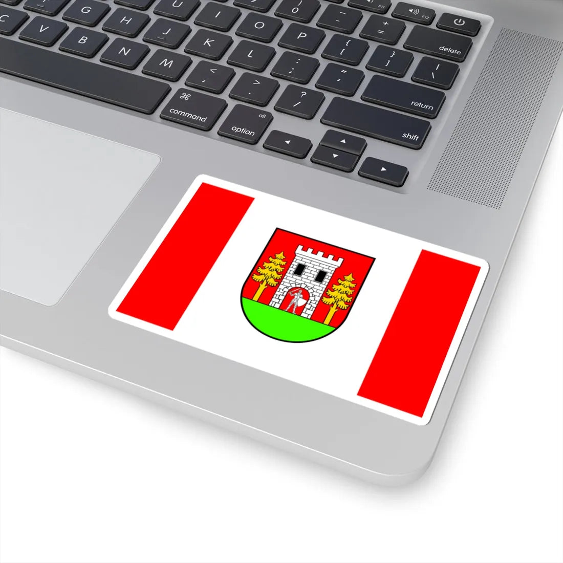 POL gmina Wielbark flag (Poland) STICKER Vinyl Kiss-Cut Decal - The Sticker Space