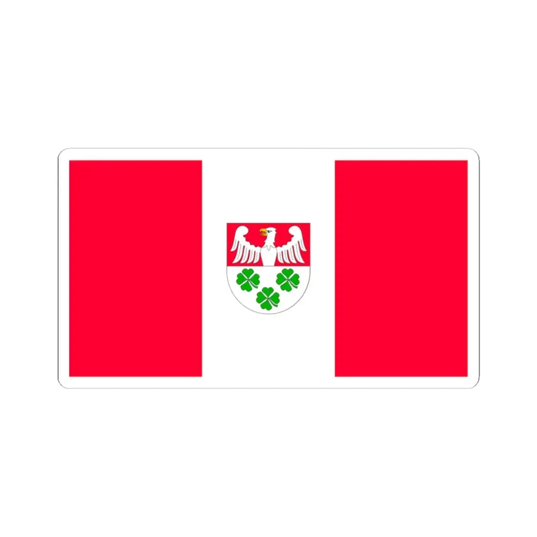 POL gmina Wierzchosławice flag (Poland) STICKER Vinyl Kiss-Cut Decal 3 Inch White - The Sticker Space