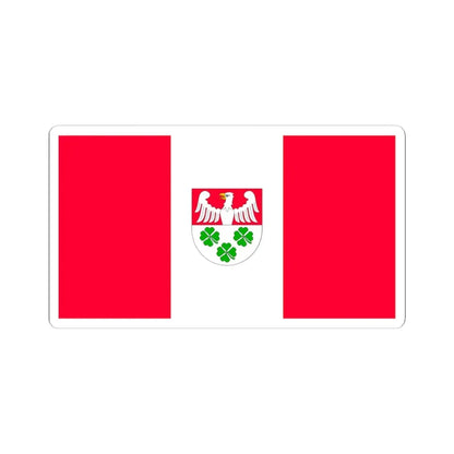 POL gmina Wierzchosławice flag (Poland) STICKER Vinyl Kiss-Cut Decal 3 Inch White - The Sticker Space