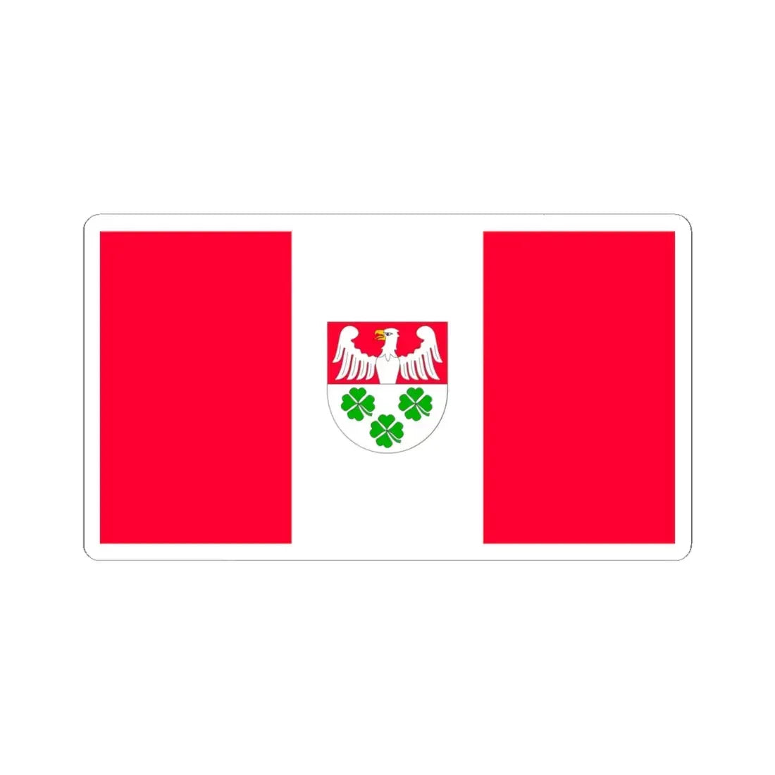 POL gmina Wierzchosławice flag (Poland) STICKER Vinyl Kiss-Cut Decal 4 Inch White - The Sticker Space