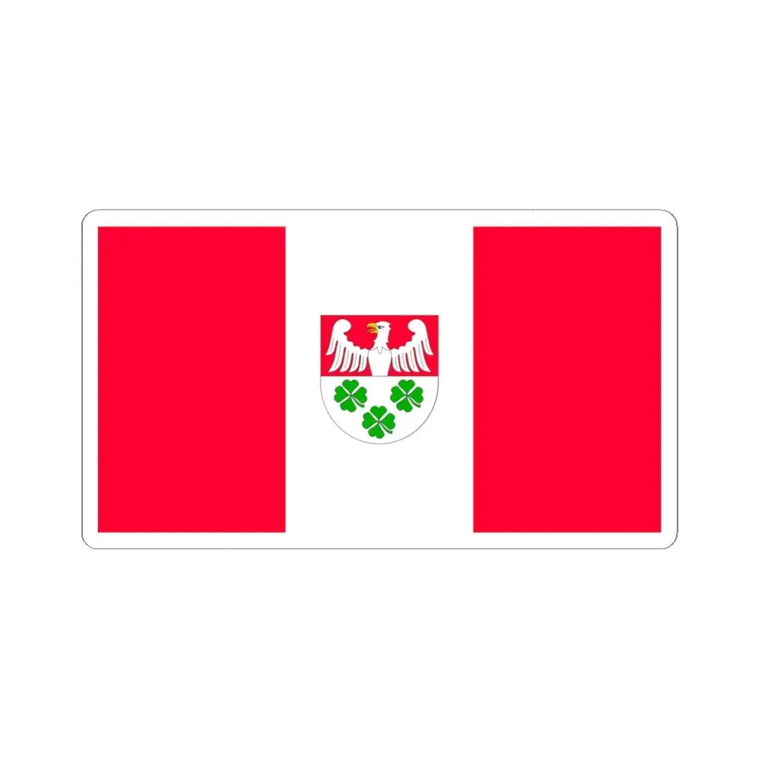 POL gmina Wierzchosławice flag (Poland) STICKER Vinyl Kiss-Cut Decal 6 Inch White - The Sticker Space