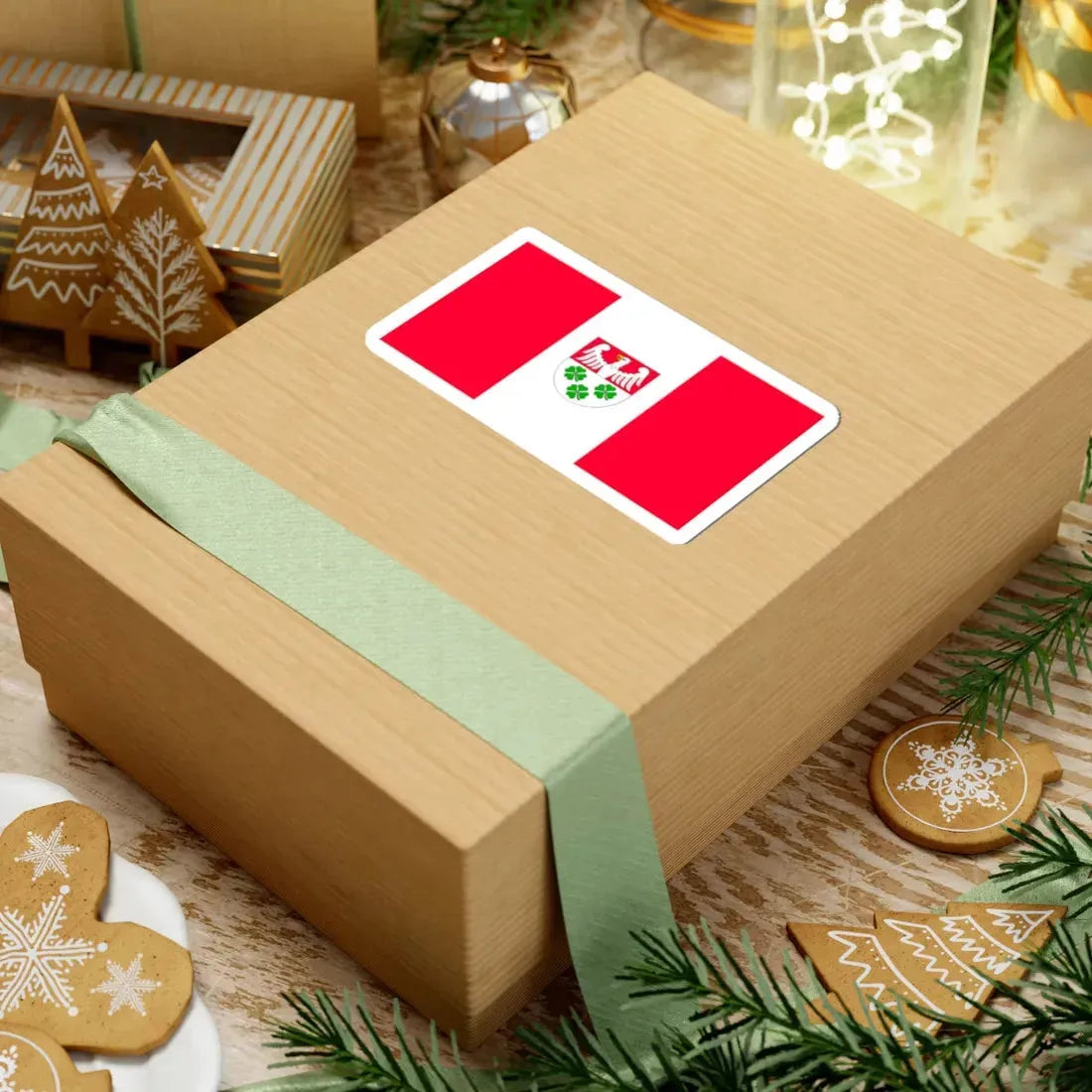 POL gmina Wierzchosławice flag (Poland) STICKER Vinyl Kiss-Cut Decal - The Sticker Space