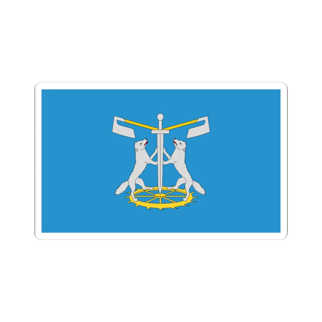 POL gmina Wilczyce flag (Poland) STICKER Vinyl Kiss-Cut Decal 4 Inch White - The Sticker Space