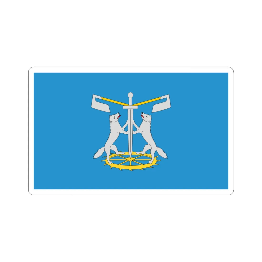 POL gmina Wilczyce flag (Poland) STICKER Vinyl Kiss-Cut Decal 6 Inch White - The Sticker Space