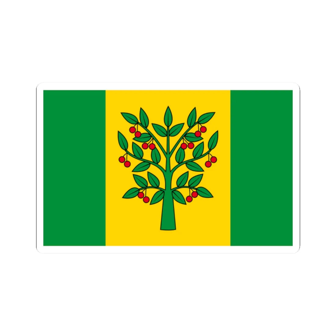 POL gmina Wisniew flag (Poland) STICKER Vinyl Kiss-Cut Decal 2 Inch White - The Sticker Space