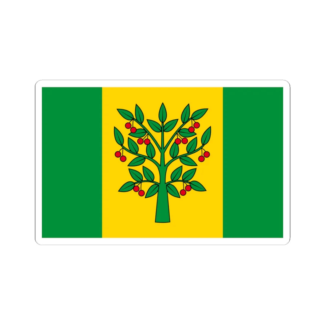 POL gmina Wisniew flag (Poland) STICKER Vinyl Kiss-Cut Decal 3 Inch White - The Sticker Space