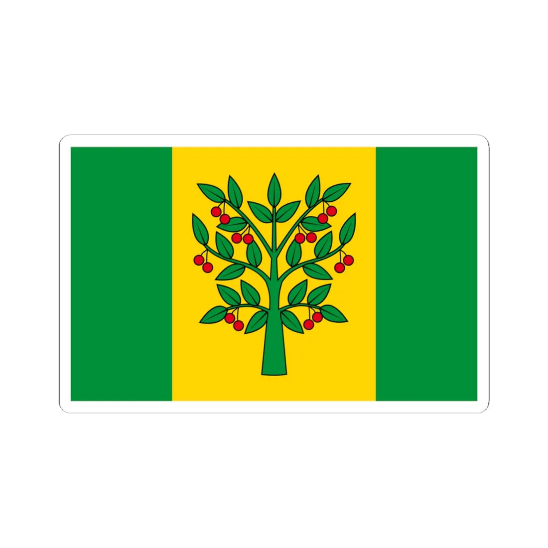 POL gmina Wisniew flag (Poland) STICKER Vinyl Kiss-Cut Decal 4 Inch White - The Sticker Space