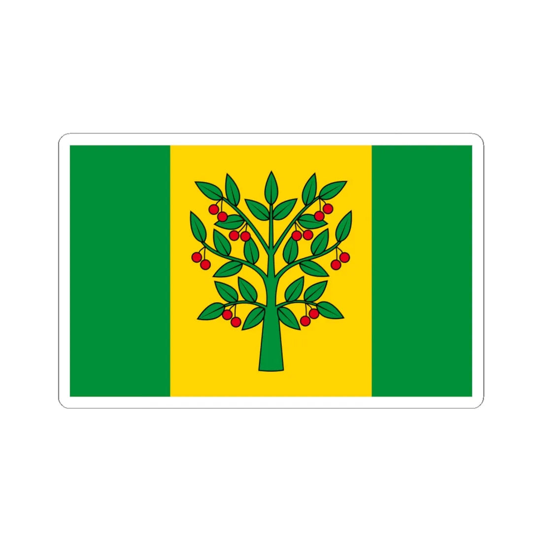 POL gmina Wisniew flag (Poland) STICKER Vinyl Kiss-Cut Decal 6 Inch White - The Sticker Space