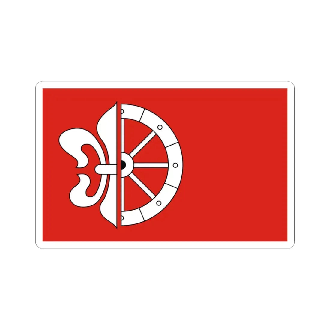 POL gmina Wola Mysłowska flag (Poland) STICKER Vinyl Kiss-Cut Decal 3 Inch White - The Sticker Space