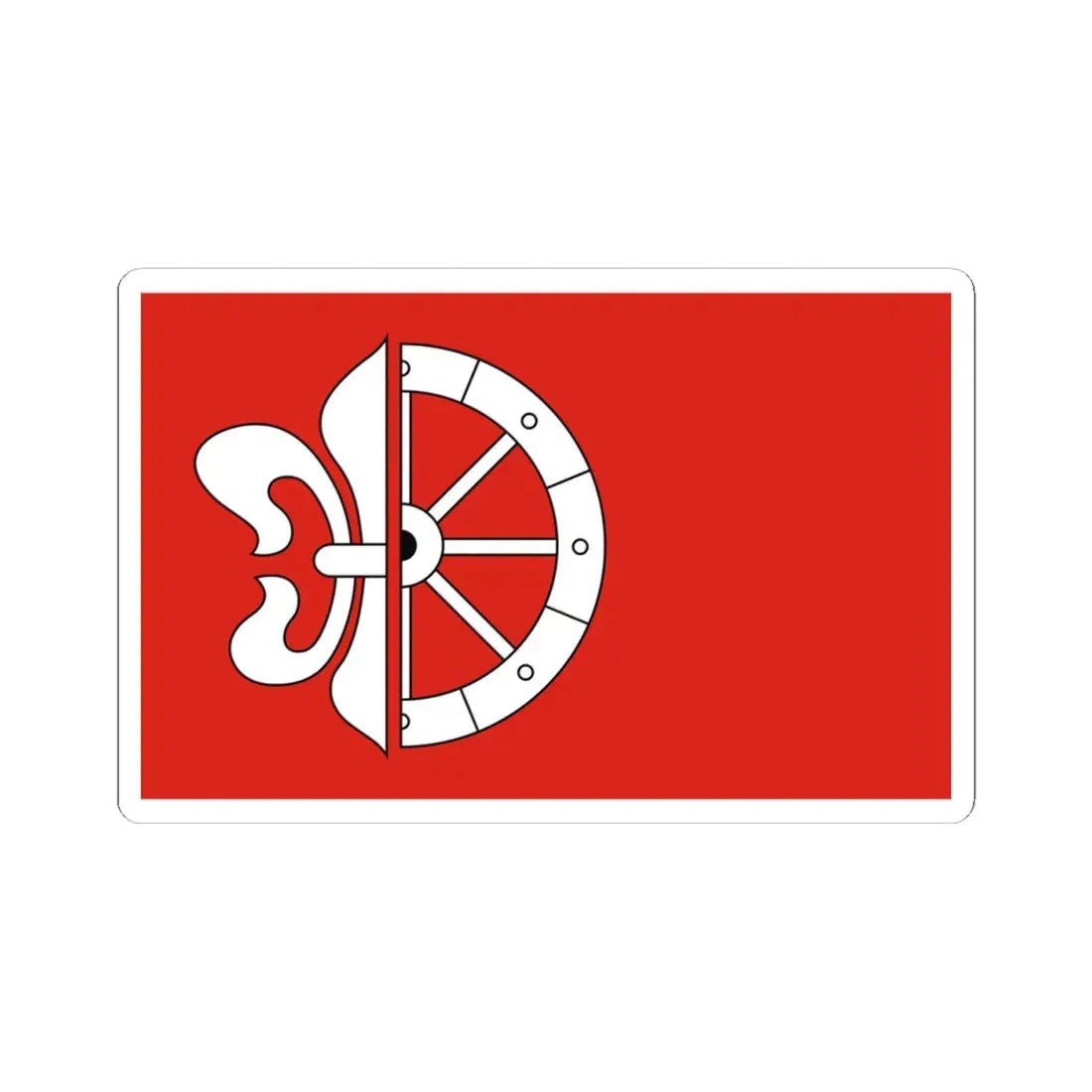 POL gmina Wola Mysłowska flag (Poland) STICKER Vinyl Kiss-Cut Decal 4 Inch White - The Sticker Space